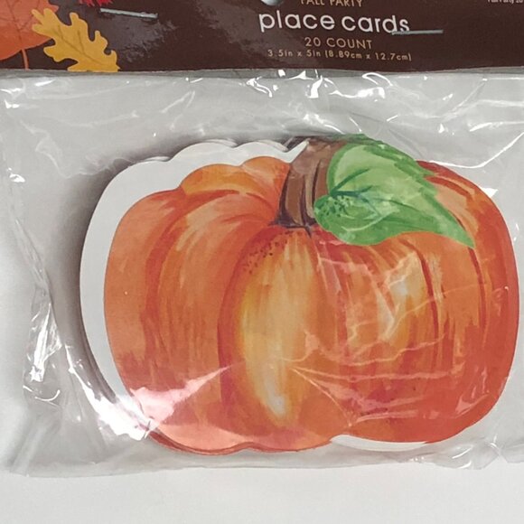 Lot of 2 Thanksgiving Fall Party Orange Pumpkin Place Cards 20ct ea 3.5"x5" 40ct - Picture 5 of 6